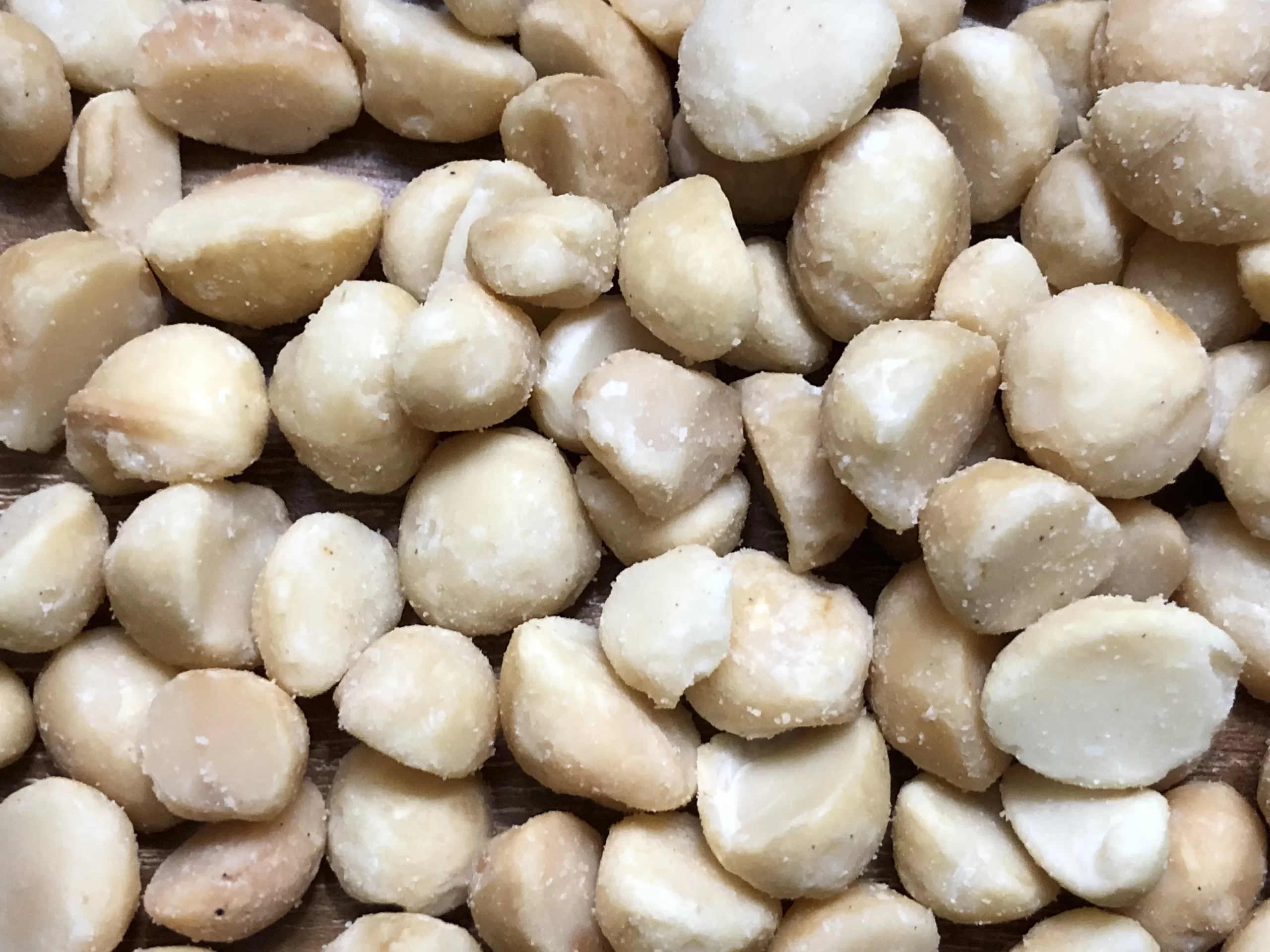 Vacuum-packed macadamia nuts in nitrogen-flushed foil bags for export